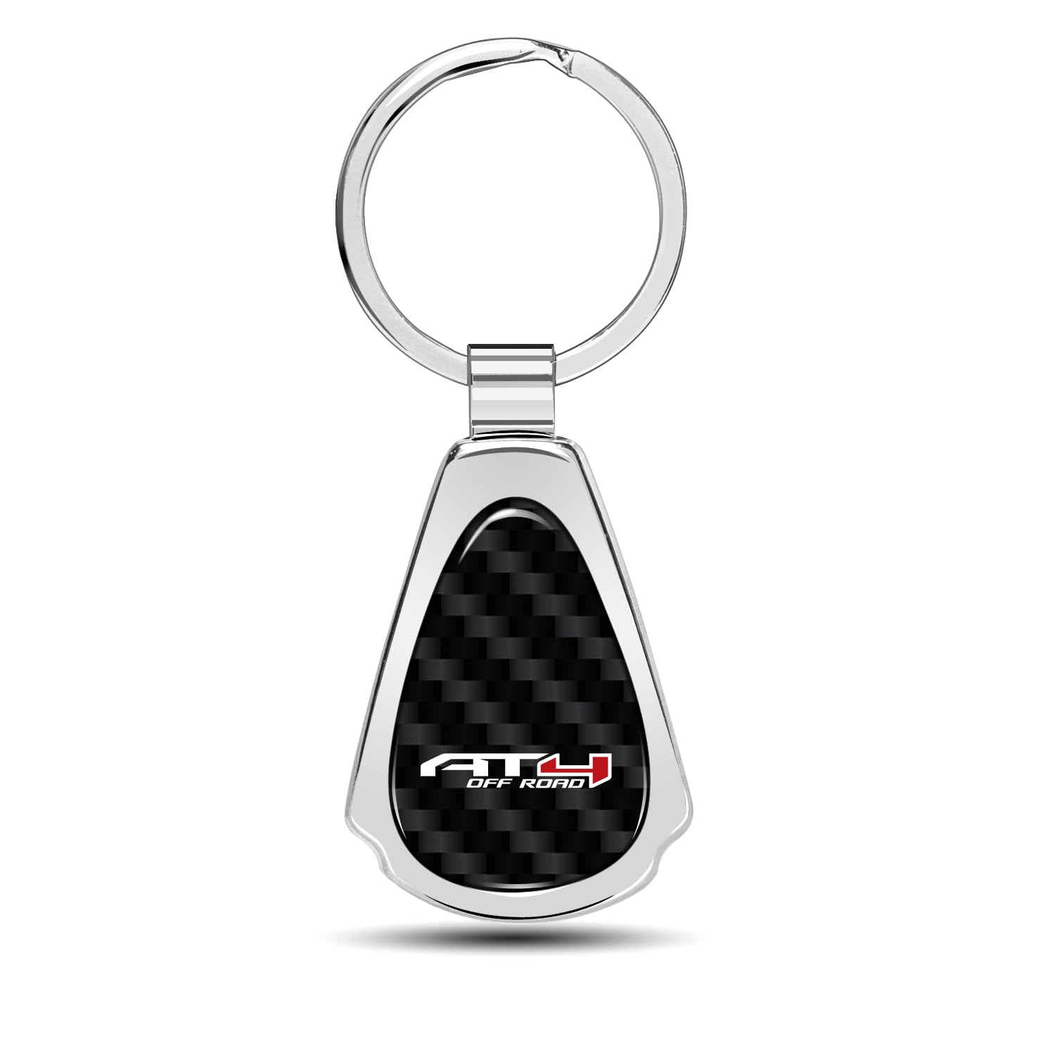iPick Image for GMC AT4 Real Black Carbon Fiber Metal Teardrop Key Chain Keychain, Official Licensed