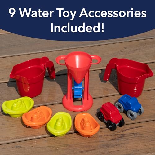 Image of Simplay3 Big River and Roads Water Play Table, Outdoor Activity Table with Track Toys for Toddlers and Kids, 9 Accessories Included, Made in USA