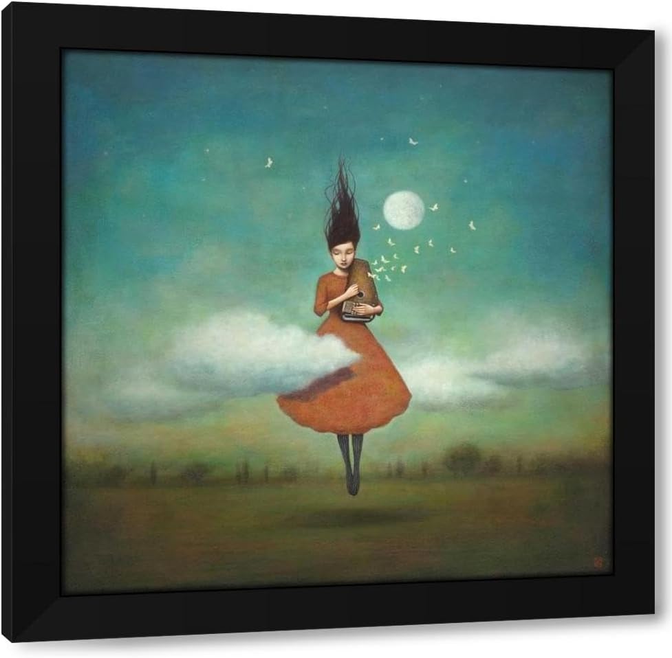 Huynh, Duy 36x36 Huge Black Modern Framed Canvas Art Print Titled: High Notes for Low Clouds