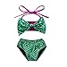 MAHUAOYIXI Costume da Bagno Due Parti Canottiera per Bambine Swimwear Neonata Principessa Sirenetta (Verde, 12-18 Mesi)