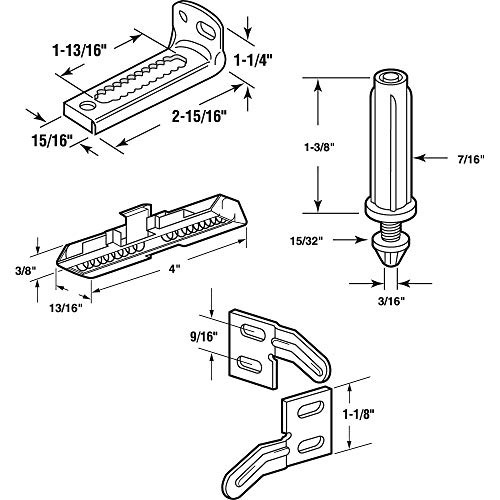 Kit de reparación para herrajes de puertas plegables Prime-Line N 7529, tapa de 3/8 pulgadas x diámetro de base de 7/16 pulgadas (paquete individual) miniatura 2