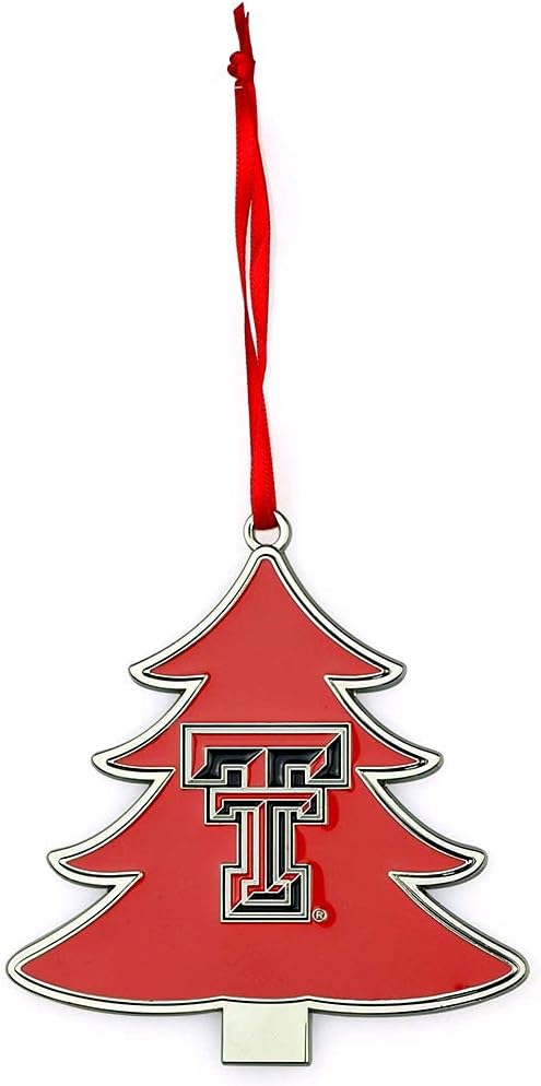Texas Tech Red Raiders Tree Shaped Metal Christmas Ornament