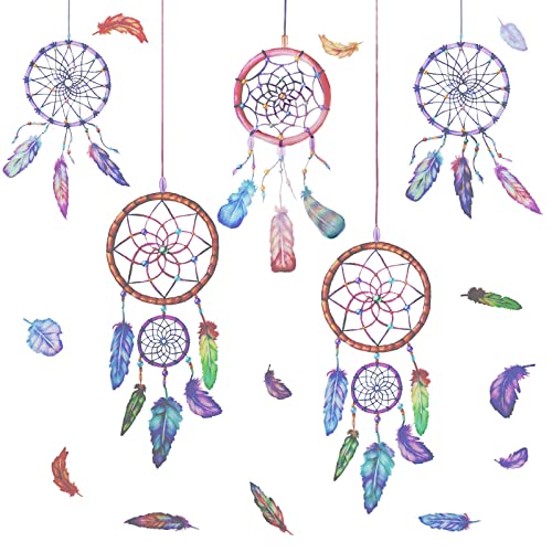 Maydahui Dream Catcher Wall Decals Romantic Colorful Feathers Wall Vinyl Sticker (34 * 64 Inch) Removable Peel And Stick Art Murals Decor For Baby Kids Bedroom Girls Room Nursery Classroom #TOP26