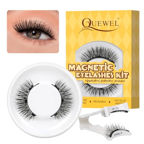 QUEWEL magnetische-Wimpern mit Applikator, 1 Paar Magnet-Wimpern...