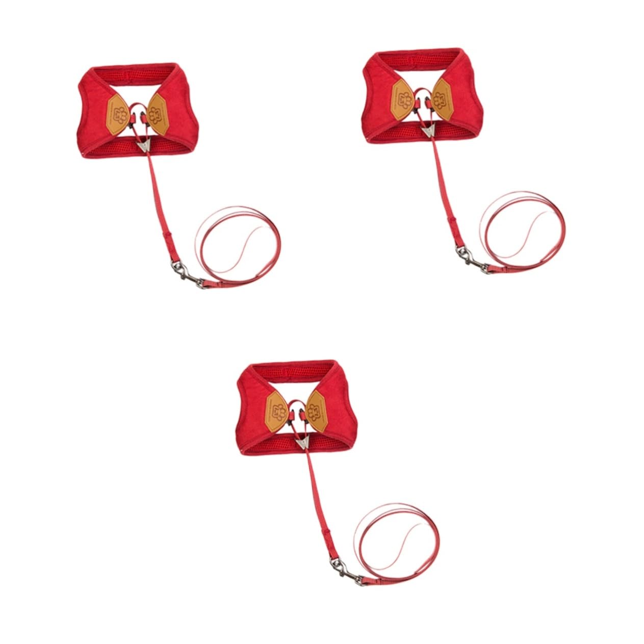 Didiseaon 3piezas Arnés y Correa para Mascotas Diseño Minimalista Color Vino para Gatos y Perros Pequeños y Seguridad Paseos