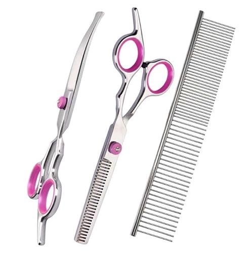 VOVA - VOVA Pet Hair Clippers Scissors Set,Dog Grooming Scissors Kits with Safety Round Tips, Heavy Duty Stainless Steel Pet Shears for Cats Dogs - -11%