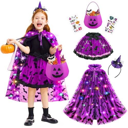 Capa de Bruja Luminoso para Niñas Halloween Talla 3-6 miniatura 1