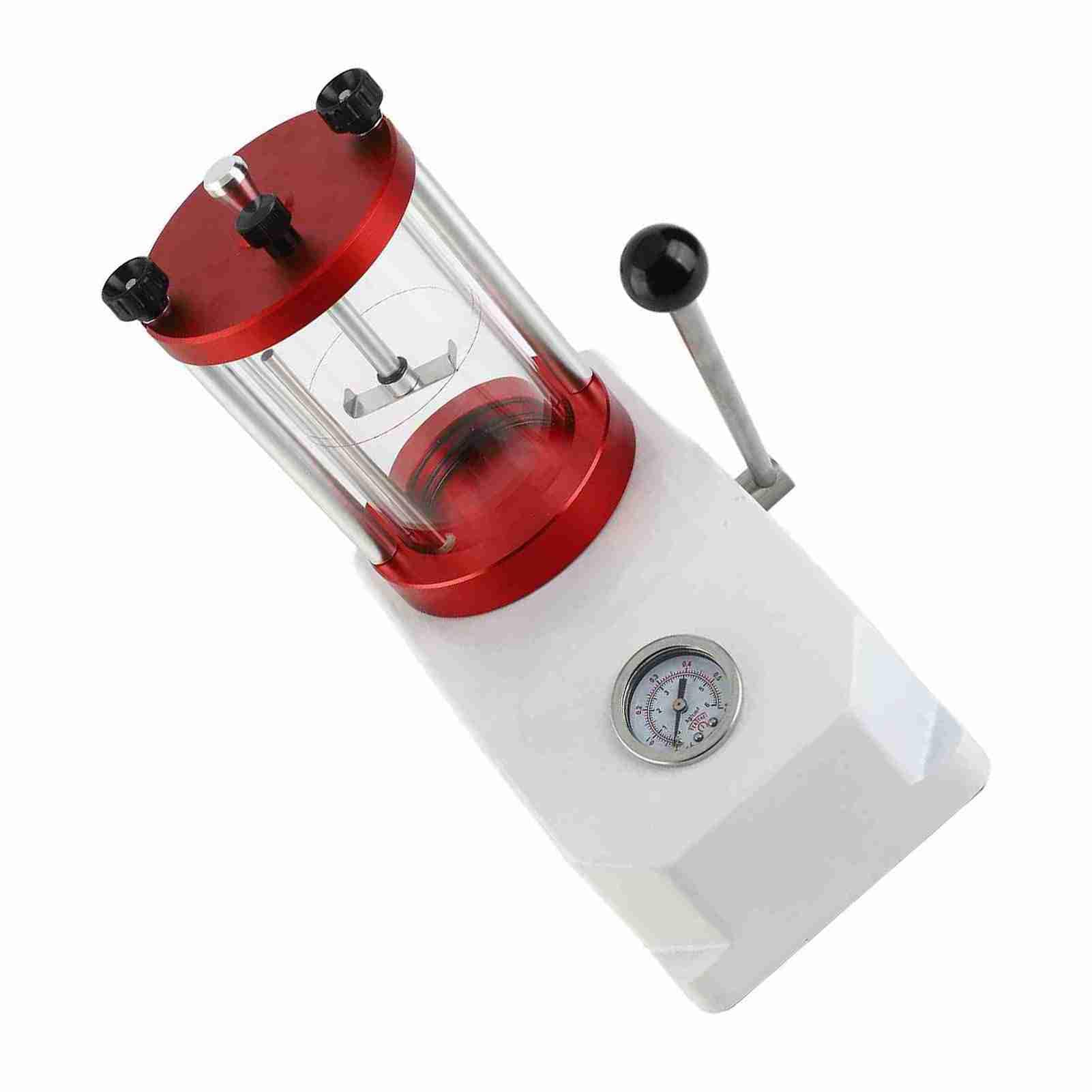 Tester per orologi impermeabile, macchina per test di pressione professionale per doppio orologio, cilindro trasparente per orologiai, materiale in lega, 240 mm, misura orologi 2,