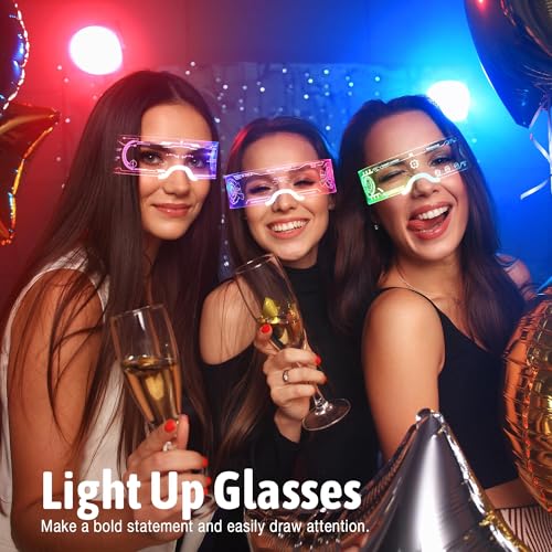 3 pack Light Up Glasses For Party LED Glass For Adults Kids Sunglasses Neon Glasses Accessories,Gifts3