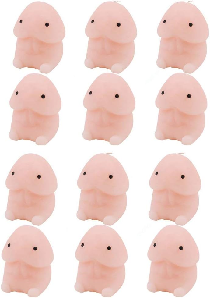 12 Pcs Mini Novelty Tricky Stress Mochi Toys Super Soft Squishies Kawaii Slow Rising Decompression Squeeze Squeezing Stress Relief Toys