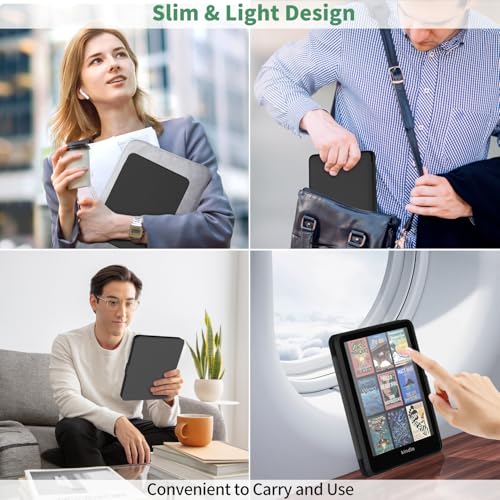 Funda para e-booker de 17.8 cm Mansiruyi de piel sintética fina en color negro 6