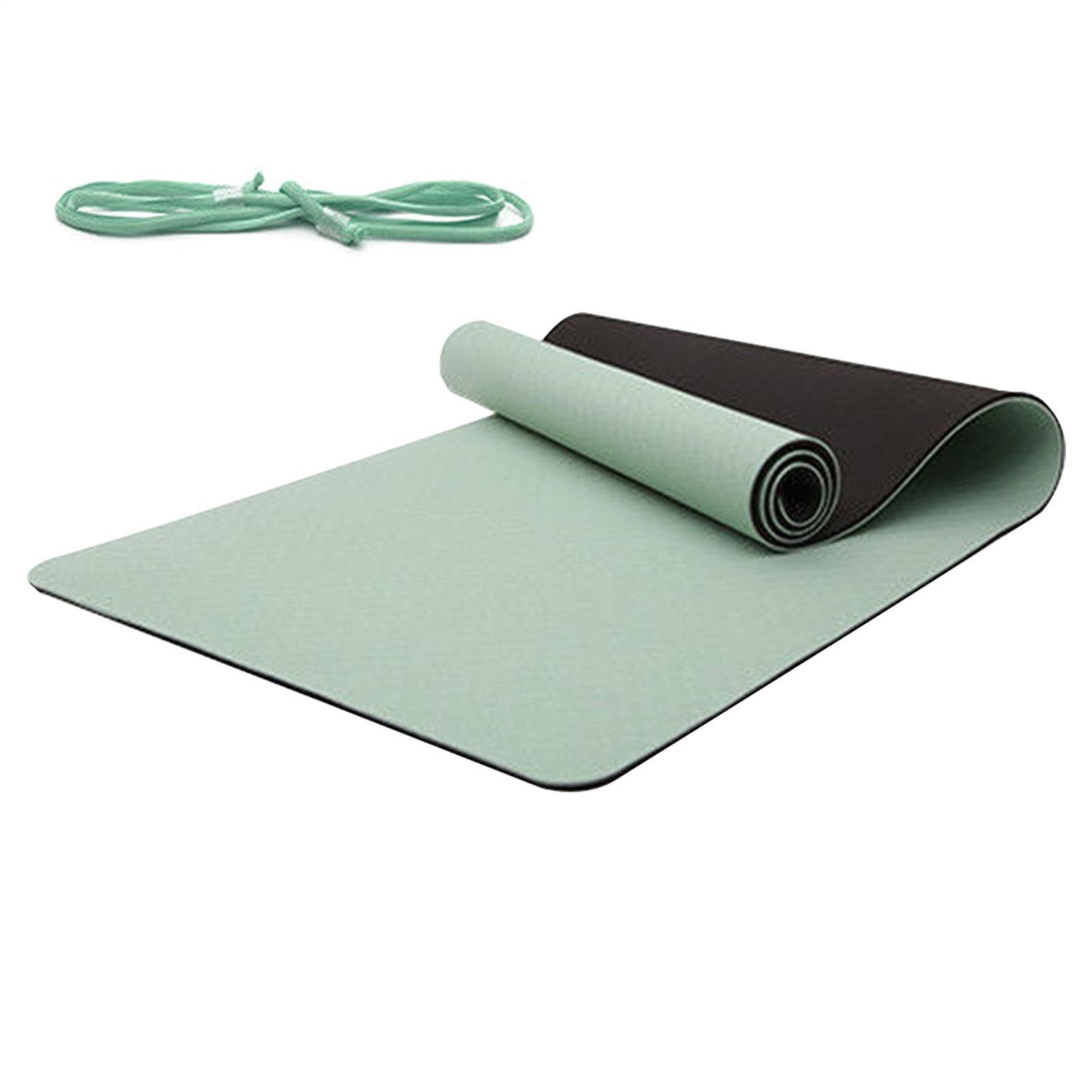 Yogamatte rutschfest – mit Tragegurt und dickem Kissen | für Yoga, Pilates, Zuhause, Fitnessstudio, Trainingsraum, Bodenmatte für Studio und Fitnessstudio zu Hause, praktisch barfuß