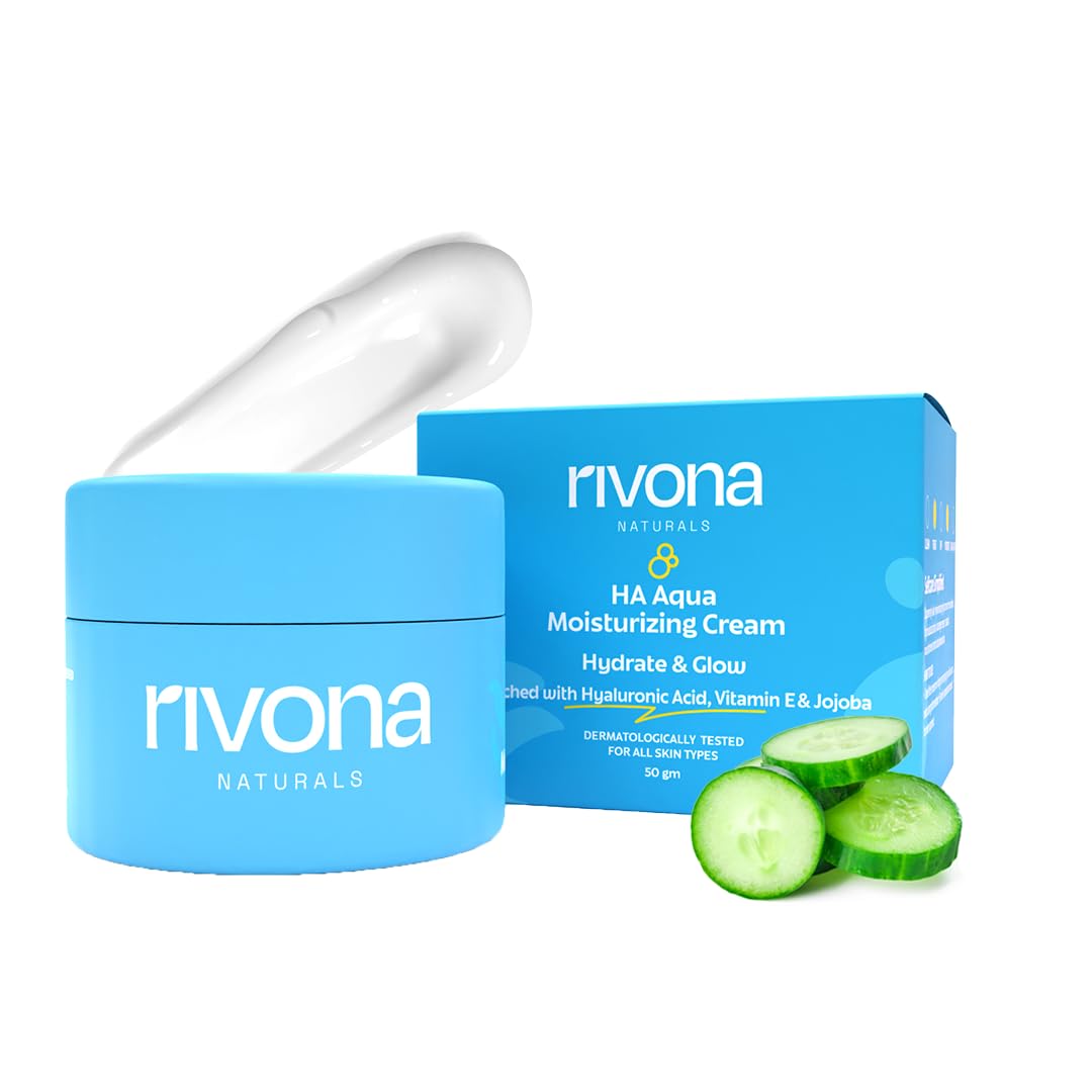RIVONA NATURALSHA Aqua Moisturizing Cream, Oil Free Moisturizer for Face for Hyaluronic Acid, Damage Repair,Hydrating and Nourishing | For Men & Women | All Skin types |50 gm