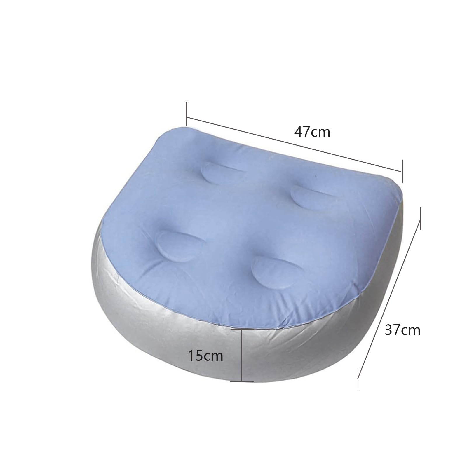Cojín Inflable para Bañera de Hidromasaje, Asientos Elevadores para Bañera de Hidromasaje Inflable, Suave y Cómodo Cojín de Asiento Inflable, para Todos Los Spas y Jacuzzis (Azul)