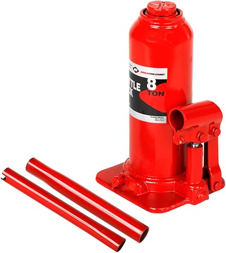 Miniatura 2 de AFF Super Duty Gato de botella hidráulica de 8 toneladas, manual, cilindro soldado, construcción de acero de alta calidad, base forjada y soldada,