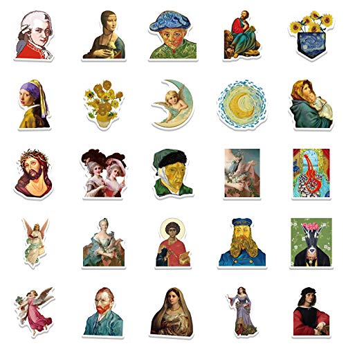 90Pcs Famous Art Painting Stickers Pack,Aesthetic Stickers For Laptop Phone Water Bottles Bike Computer,Waterproof Vinyl Wall Artist Decals #TOP4