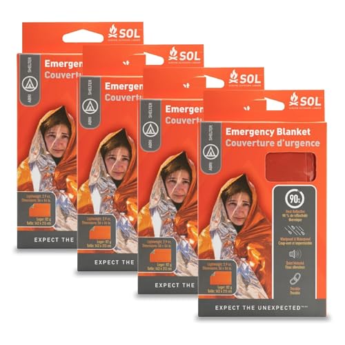 Survive Outdoors Longer 90% Heat Reflective Emergency Blanket - Polyethylene Rescue Blanket...