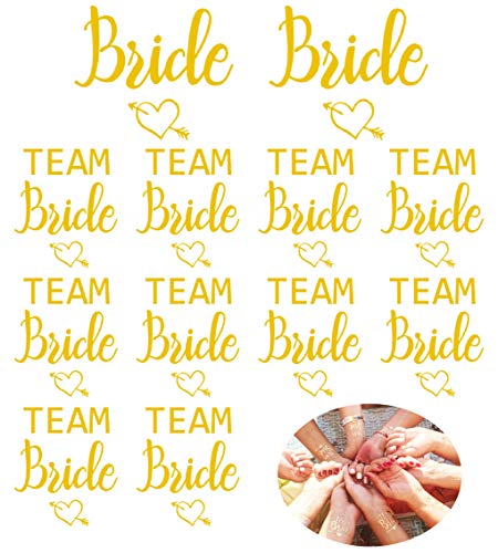 InnoBase Despedida de Soltera Temporale Tatuajes Equipo Novia Impermeable Tatuaje Dama de Honor Temporary Tattoo para Hen Party Bachelorette y Bride Accesorios 12 Hojas (Style A)