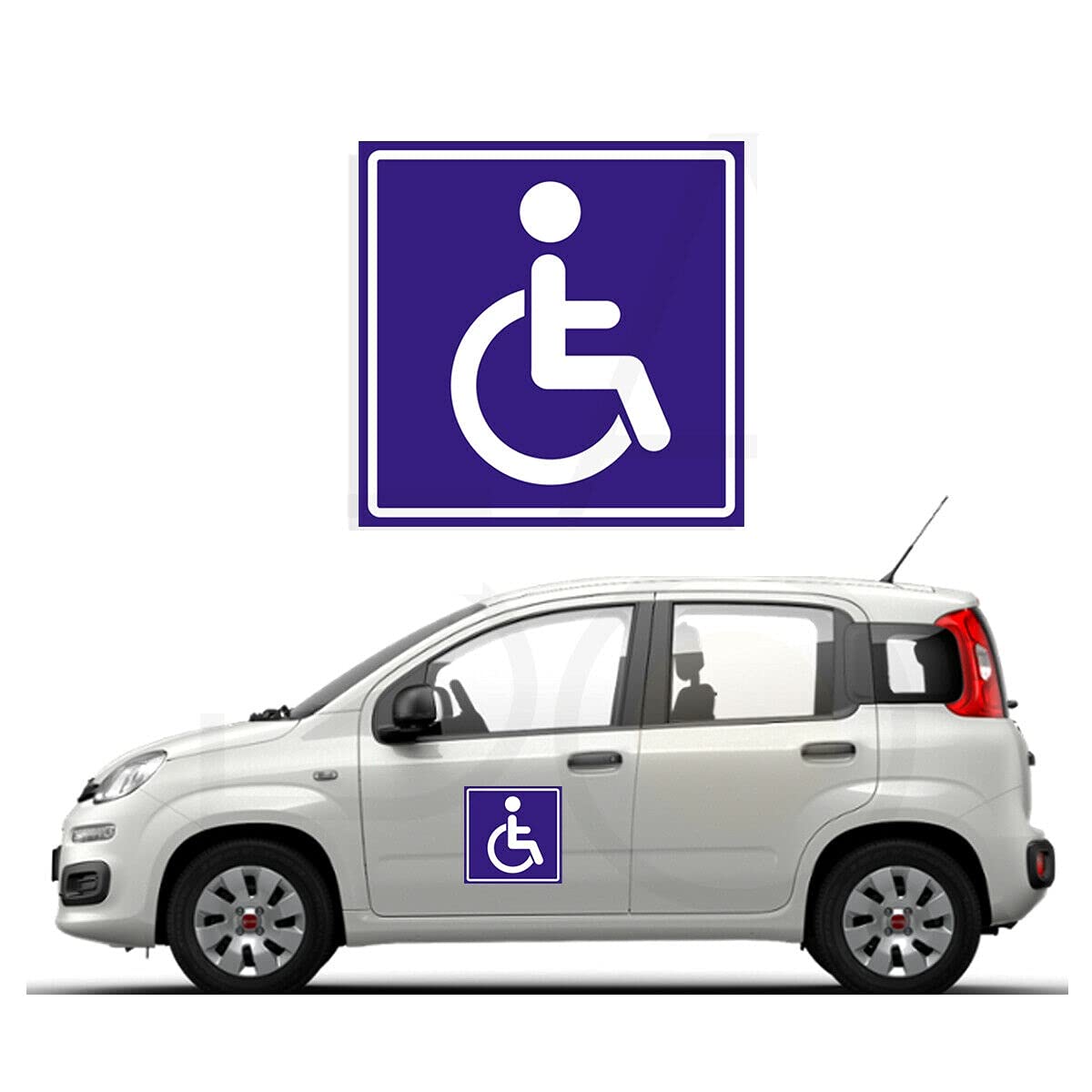 Social Crazy TARGA MAGNETICHE per il trasporto di persone con disabilità, 15x15 cm, Blu, Vinile