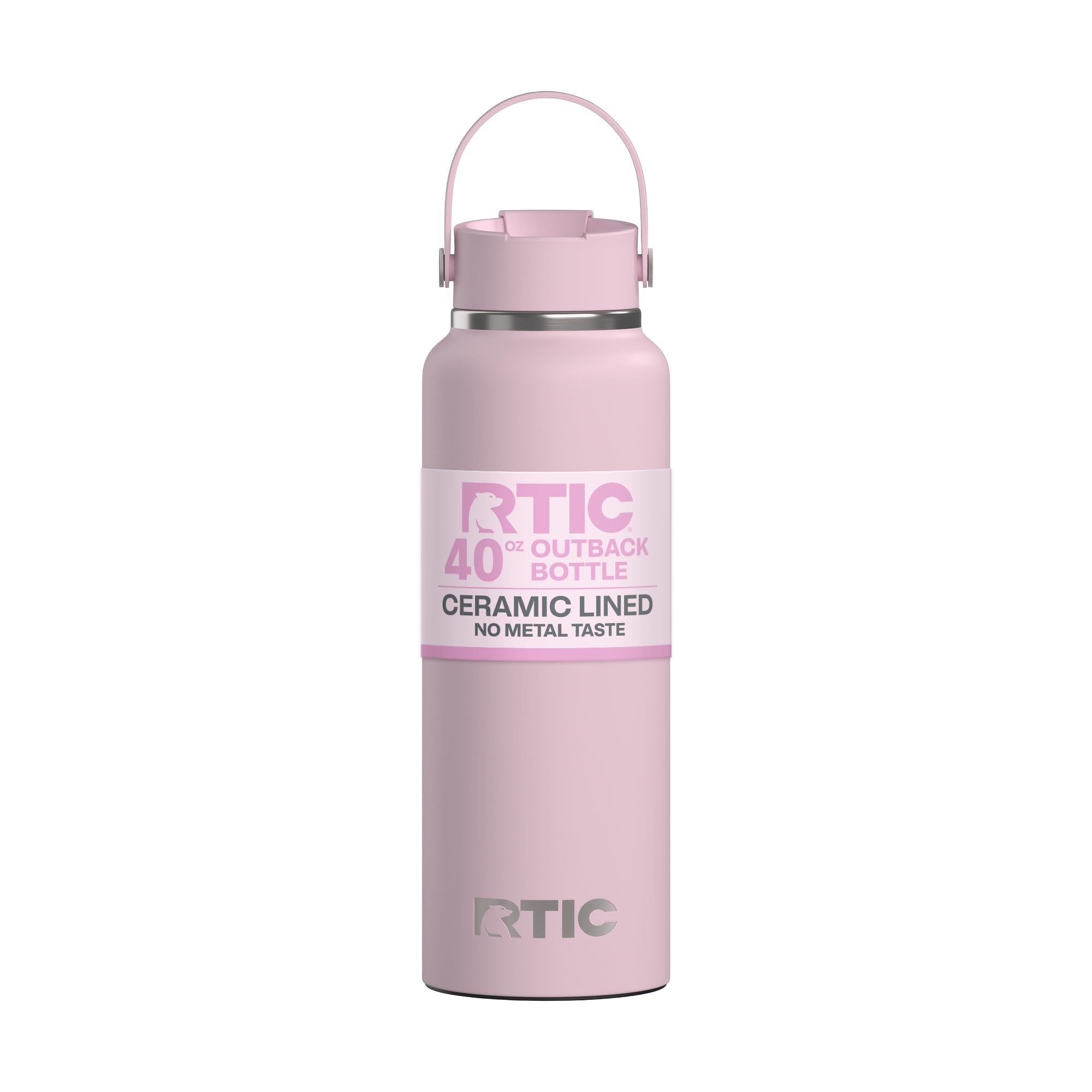 40oz Outback Water Bottle, Ceramic Lined, Pale Pink