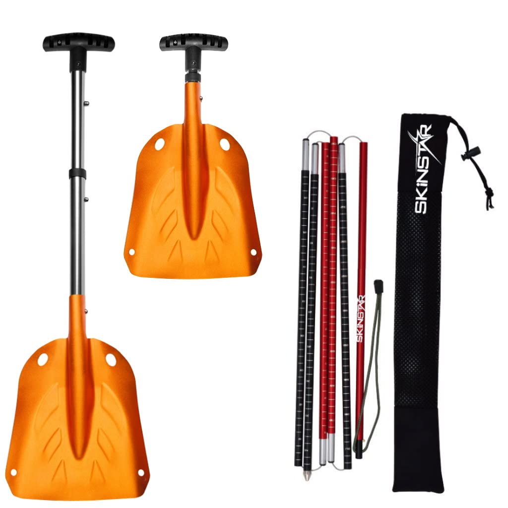SkinStar Sonde pour avalanche 260 ou 320 cm et pelle à neige pliable en aluminium, ensemble léger et compact pour avalanche