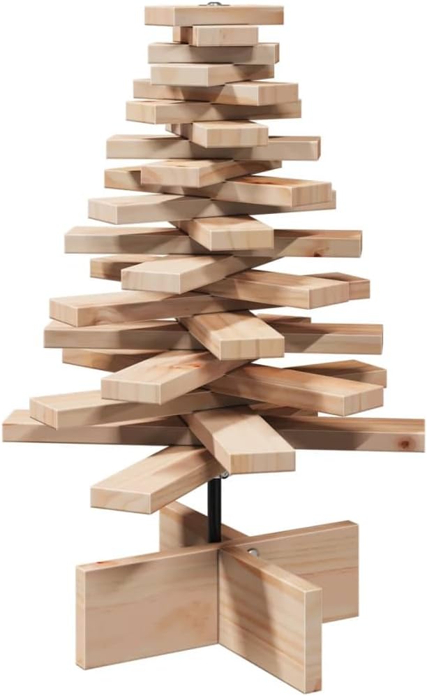 vidaXL Wooden Christmas Tree, 40 x 40 x 60 cm, Solid Pine Wood