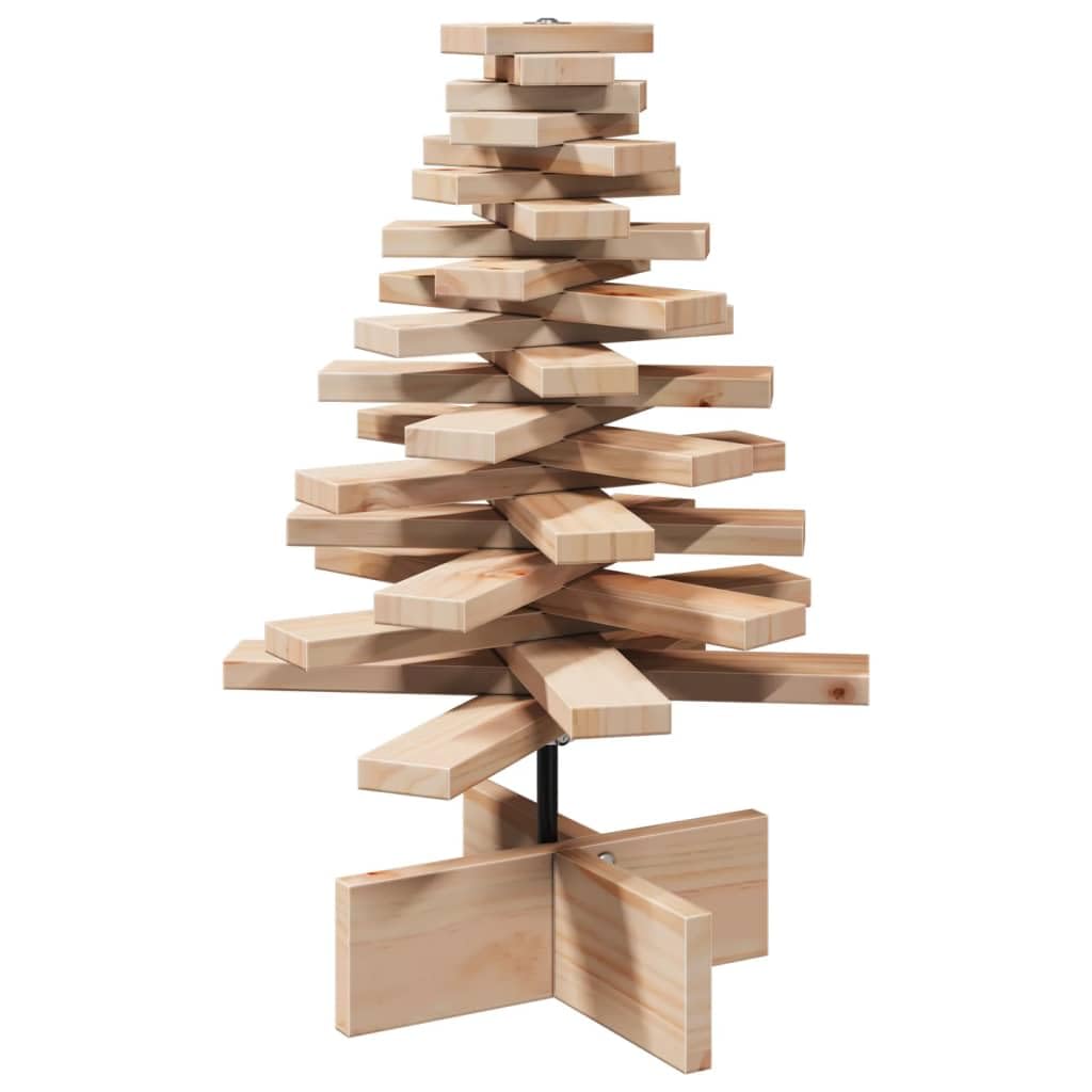 Árbol de Navidad de madera maciza de pino, 60 cm
