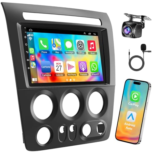 4G+64G Android 13 Car Radio for Hummer H3 2005 2006 2007 2008 2009 2010, 9 Inch Touch Screen H3 Stereo with Wireless CarPlay, Android Auto, GPS, WiFi, HD Backup Camera, SWC, Bluetooth 5.2, FM Radio