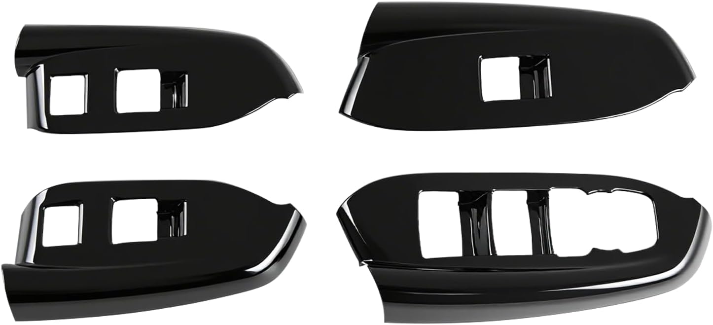 Window Lift Switch Panel Frame Trim ABS Gloss Black Car Door Window Lifter Button Cover Interior Accessories for Chevrolet Trailblazer RS/Active 2024-2026（Rear Armrest Has Two Button Holes）
