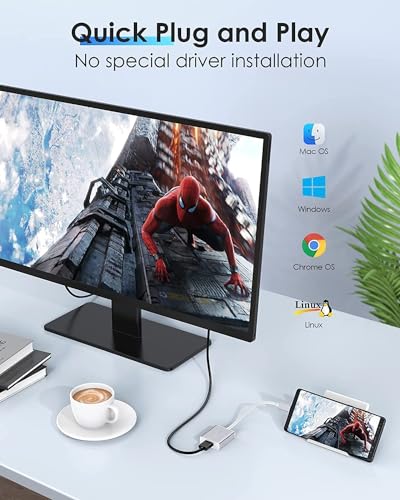 Image of USB HUB USB C to HDMI Adapter, Aluminum Portable USB C Adapter, Supports 1080P 60Hz & 4K 30Hz, for MaKBook Pro, MaKBook Air, Pixelbook, XPPS, GalaxXy, and More (USB C to HDMI Adapter HUB)