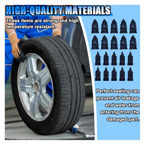 Image of 20PCS Car Tire Repair Screw Nails, Self-Service Rubber Screws with Screwdriver for Car, Motorcycle, ATV, Truck (Blue)