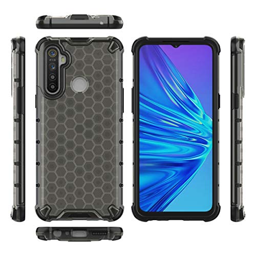 Image of Glasgow Back Case Cover for Realme 5 Pro Shockproof Military Grade Back Case Back Cover - Black