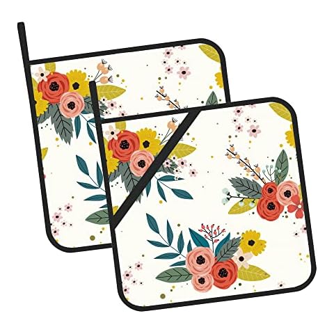 Oeaskly Heat Resistant Floral Pot Holders Set Cover