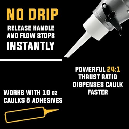 SILIGUN™ PRO Compact 24:1 Caulking Gun - No Drip Caulk Gun - Patent Design - Lightweight Aluminum Frame - Works with all 10 oz Tubes (SILIGUN PRO)
