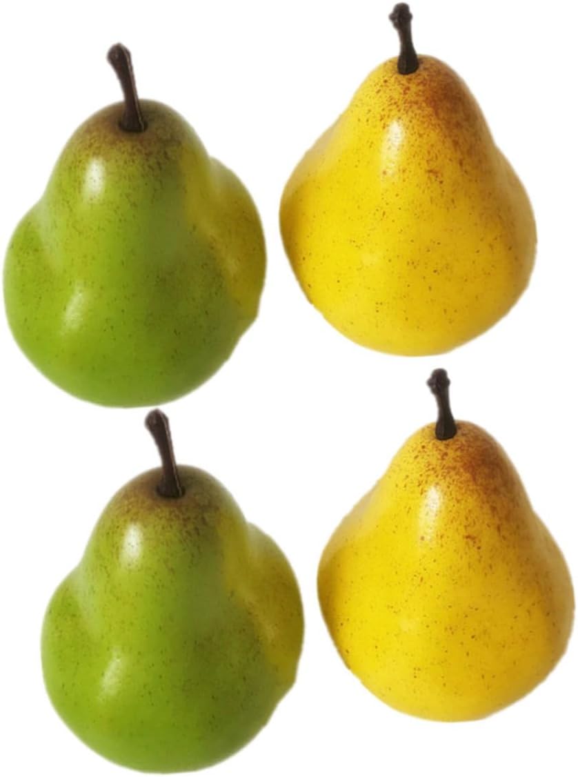 ARTIBETTER 4pcs Artificial Pear Imitation Pear Faux Fruits Table Fruits Summer Decor Fake Simulation Artificial Green Realistic Food Model Foam Photo Fake