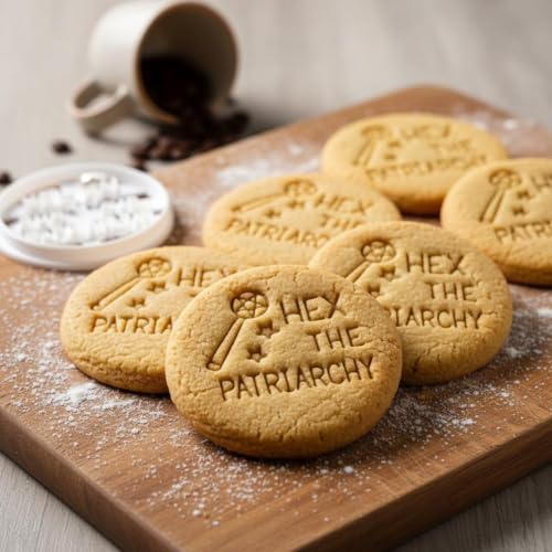 BAKERLOGY Hex the Patriarchy Cookie Cutter – Witch Wand and Feminist Biscuit Embosser, Bold Fondant Stamp for Magical Baking, Pagan Rituals, and Empowerment Crafts - Thumbnail 3