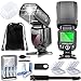 TTL Speed Light Flash for Nikon DSLR Cameras with Soft Case + Monopod + 4 High Capacity AA Rechargeable Batteries & Charger + 2X Battery Case + Accessory Bundle