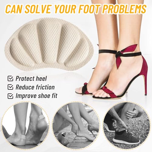 Image of Adullpony Non-Slip Tongue Pads - Shoe Fillers for Too Big Shoes Women & Men - 4 Pairs Heel Grips Inserts for Boots, High Heels, Sneakers