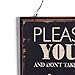 NIKKY HOME Distressed Please Remove Your Shoes Decorative Wooden Hanging Wall Sign 8.37 x 0.37 x 4.5 Inches Black