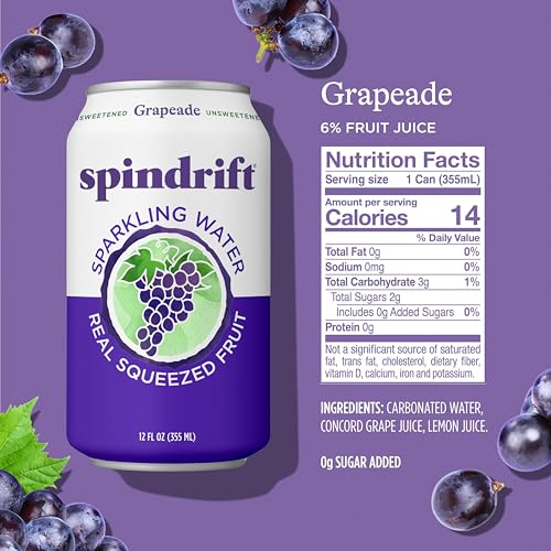 Image of Spindrift Grapeade Can 12 Ounce (Pack of 24)