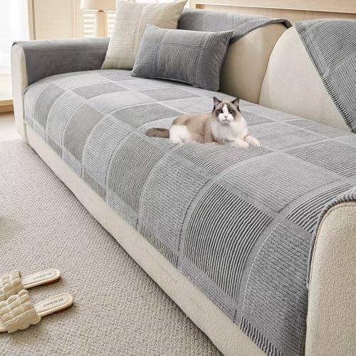 YKFN ソファーパッド ソファーカバー マルチカバー 2人掛け 肘付き 肘なし かけるだけ ソファーマット 犬猫対策 替えソファカバー ソファーシート 滑り止め 座面カバー 防塵 汚れ防止 傷防止 爪とぎ防止 北欧 シンプル 無地 ペットホーム ブランケ