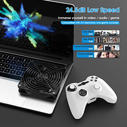 ELUTENG Ventola 140mm 12V 1A con 3 Velocità Regolabile Ventilatore 140 mm Raffreddamento Silenzioso Fan con DC Alimentazione 14cm Ventole per PC, Xbox one, Playstation PS4 PS3, TV Box, Laptop, Nero