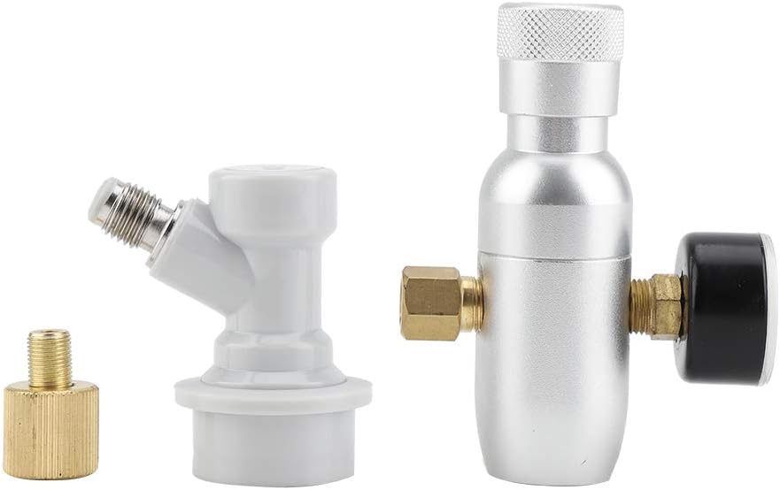 Compact Regulated CO2 Charger 16g Beer Regulator Charger with Gas Disconnect for Home Draft Kegerator, Easy to Operate, PSI Range from 0 60 or 0 150, Made of Machined Anodised (0-150PSI)