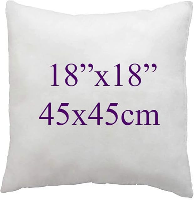ARLINENS Hollow fibre Cushion New White Pads Inner insert Stuffer Pillow Hypoallergenic Square Cushions for Sofa Bed & Couch in 12", 14", 16", 18", 20", 22", 24", 26", 28", 30" (1, 18x18)