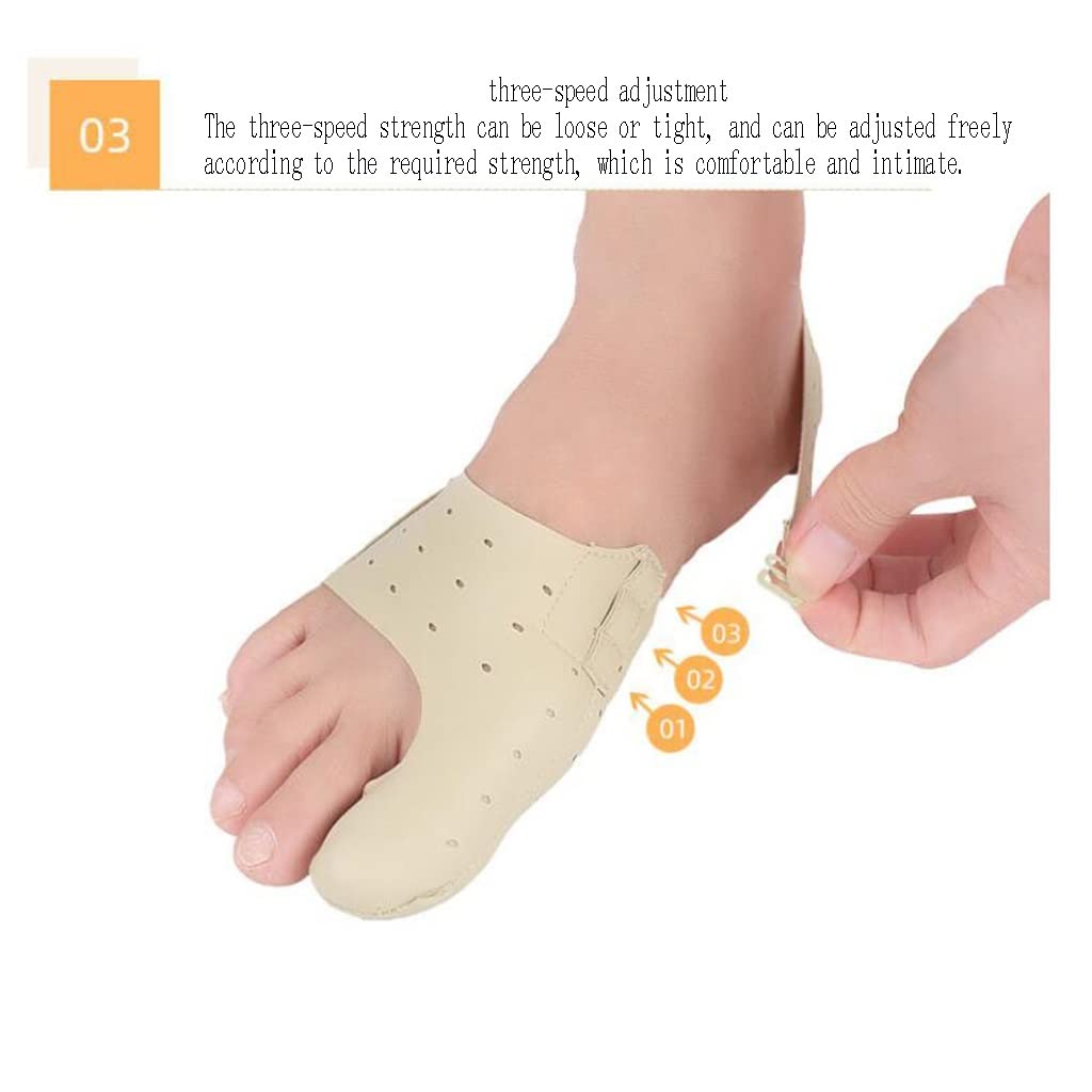 Corrector de juanetes, dispositivo transpirable para el dedo gordo del día y la noche, corrección de cuero, herramienta para el cuidado de los pies alisadora unisex, suministros separadores de Hallux