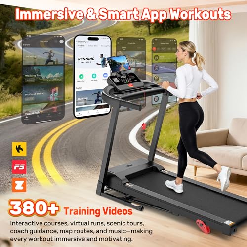 Image of 300 lbs Capacity Treadmill for Home, 3.5HP Folding Treadmill w / 71 Preset Workouts