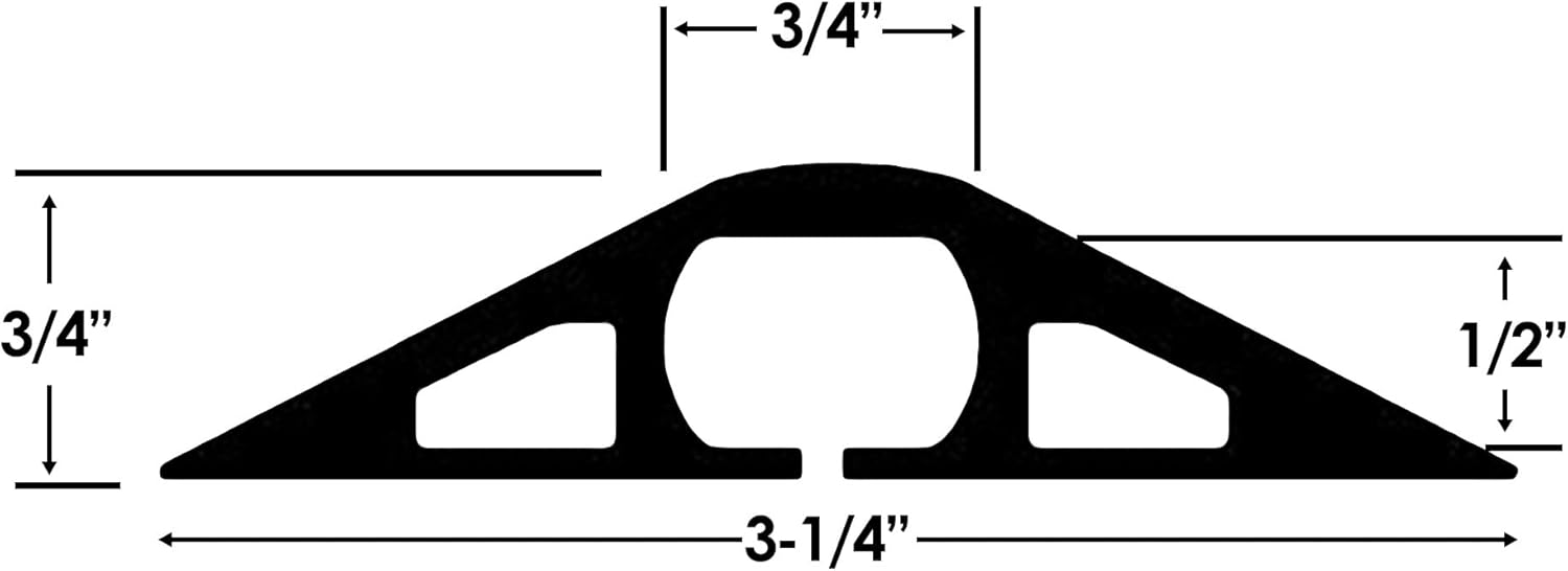 Electriduct D-2 Rubber Duct Cord Cover - 10 Feet Gray Floor Cable Protector