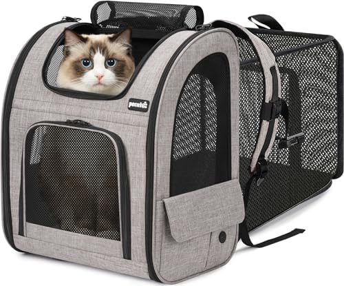 pecute Cat Backpack Expandable, Dog Carrier Backpack Breathable, ...
