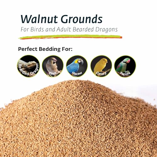 Galápagos (05074) Walnut Bedding Natural Crushed Walnut Shell Substrate - Ideal for Bearded Dragons, Reptiles, Birds, & Terrariums - Absorbent & Easy-to-Clean Reptile Bedding, 8 QT, Natural - Thumbnail 5