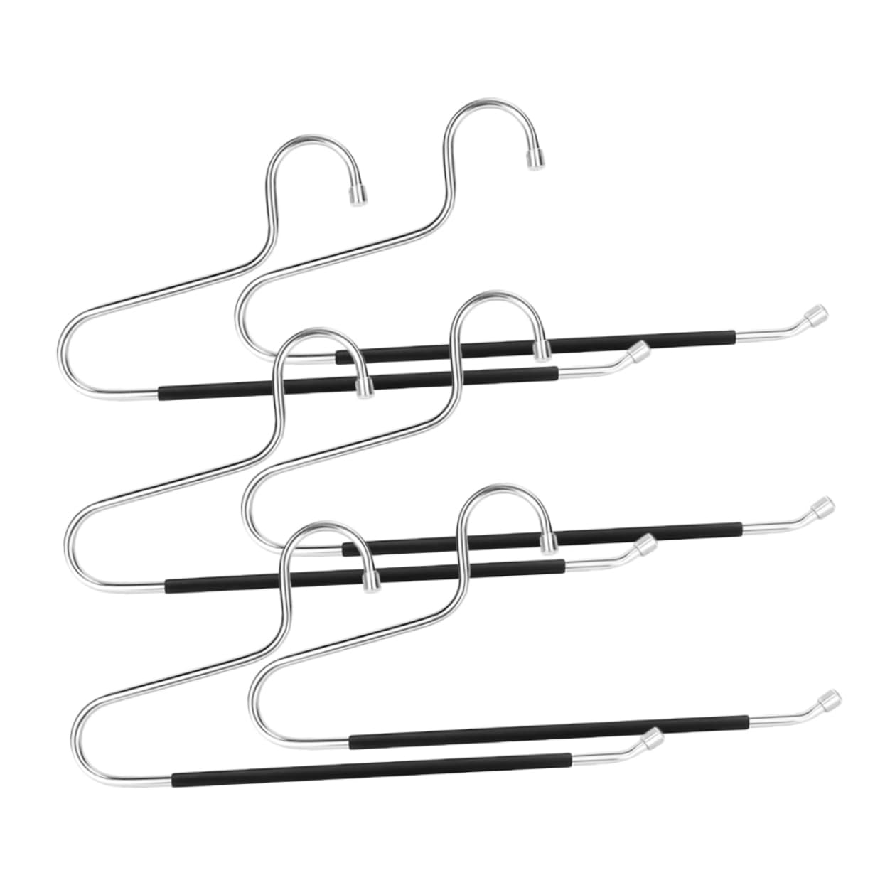 STOBAZA 6Pcs Open Ended Pants Hangers Space Saving Slip Clothes Organizer for Jeans Trousers and Scarves Closet Storage